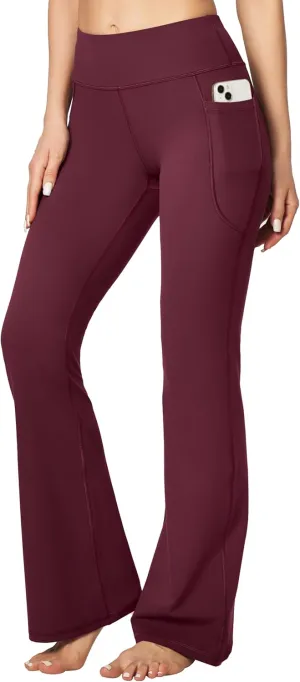 Heathyoga Women's Yoga Pants with Pockets for Women Bootcut Wide Leg Pants for Women High Waisted Workout Pants