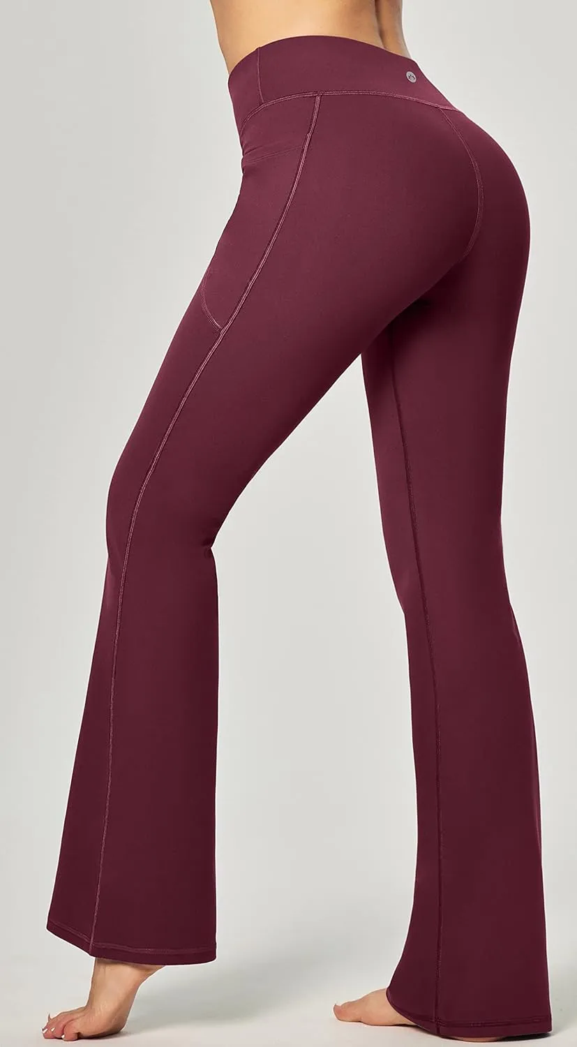 Heathyoga Women's Yoga Pants with Pockets for Women Bootcut Wide Leg Pants for Women High Waisted Workout Pants