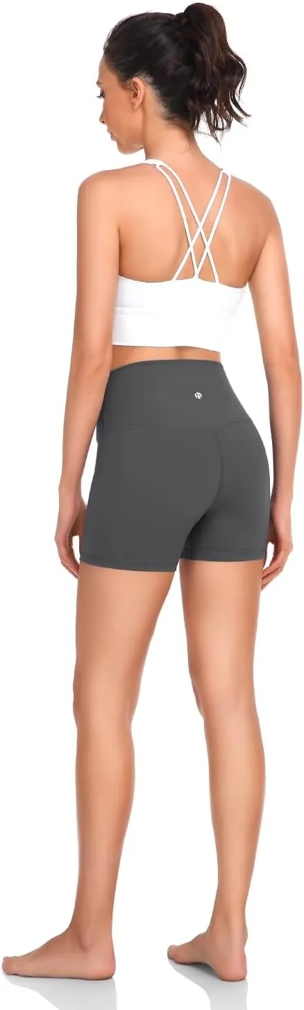 HeyNuts Essential/Workout Pro Biker Shorts for Women, High Waisted Workout Gym Compression Yoga Spandex Shorts 4''/ 6''/ 8''