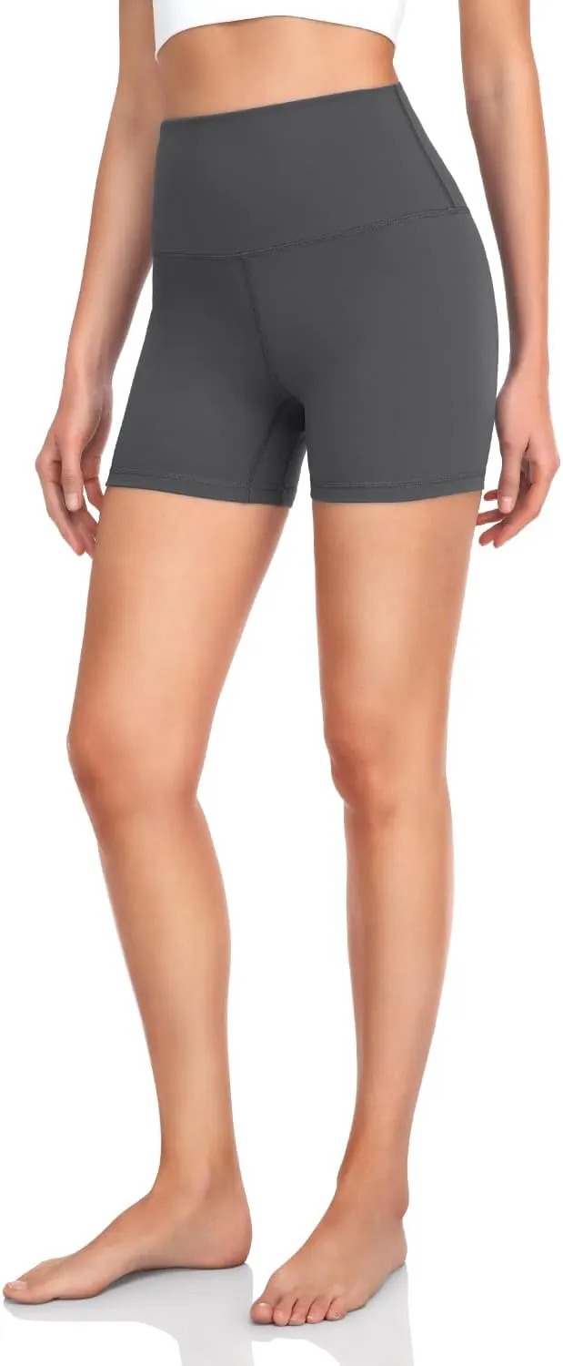 HeyNuts Essential/Workout Pro Biker Shorts for Women, High Waisted Workout Gym Compression Yoga Spandex Shorts 4''/ 6''/ 8''