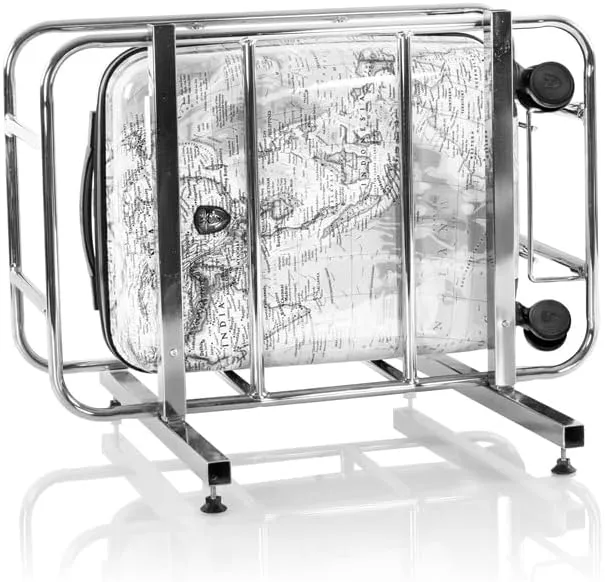 Heys Journey 3G Fashion Spinner, Lightweight and Durable, Expandable with A Glossy Protective Clear Coat, Comfortable Cushioned Grip and Side Handles, Men and Women, Black/White Map, Carry-On 21-Inch