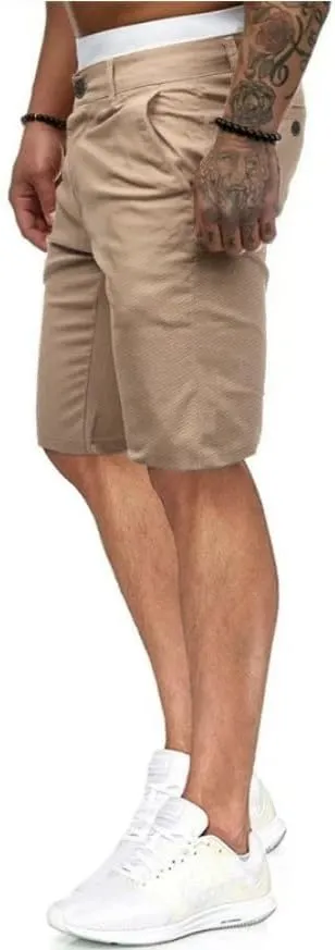 HUNGSON Mens Slim Fit Shorts Stretch Chino Short Pants