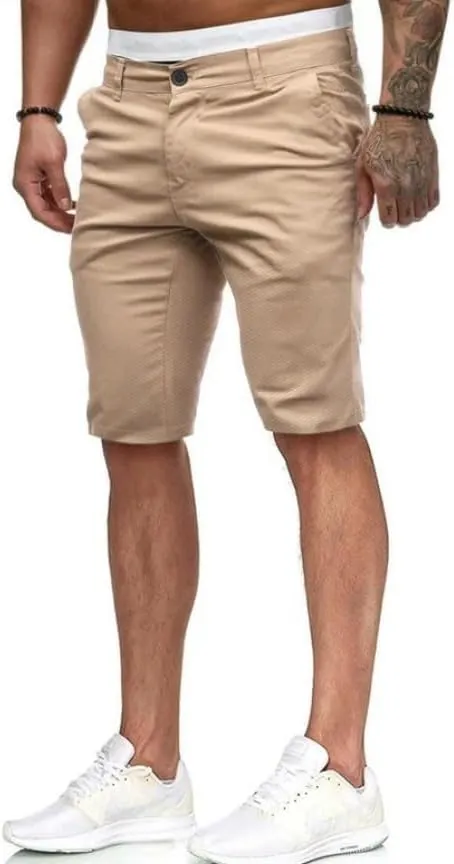 HUNGSON Mens Slim Fit Shorts Stretch Chino Short Pants