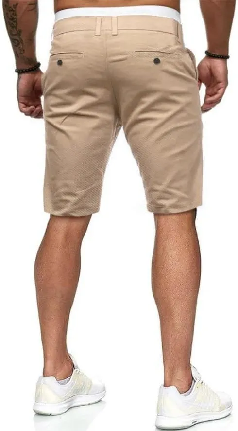 HUNGSON Mens Slim Fit Shorts Stretch Chino Short Pants