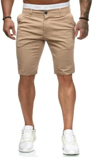 HUNGSON Mens Slim Fit Shorts Stretch Chino Short Pants