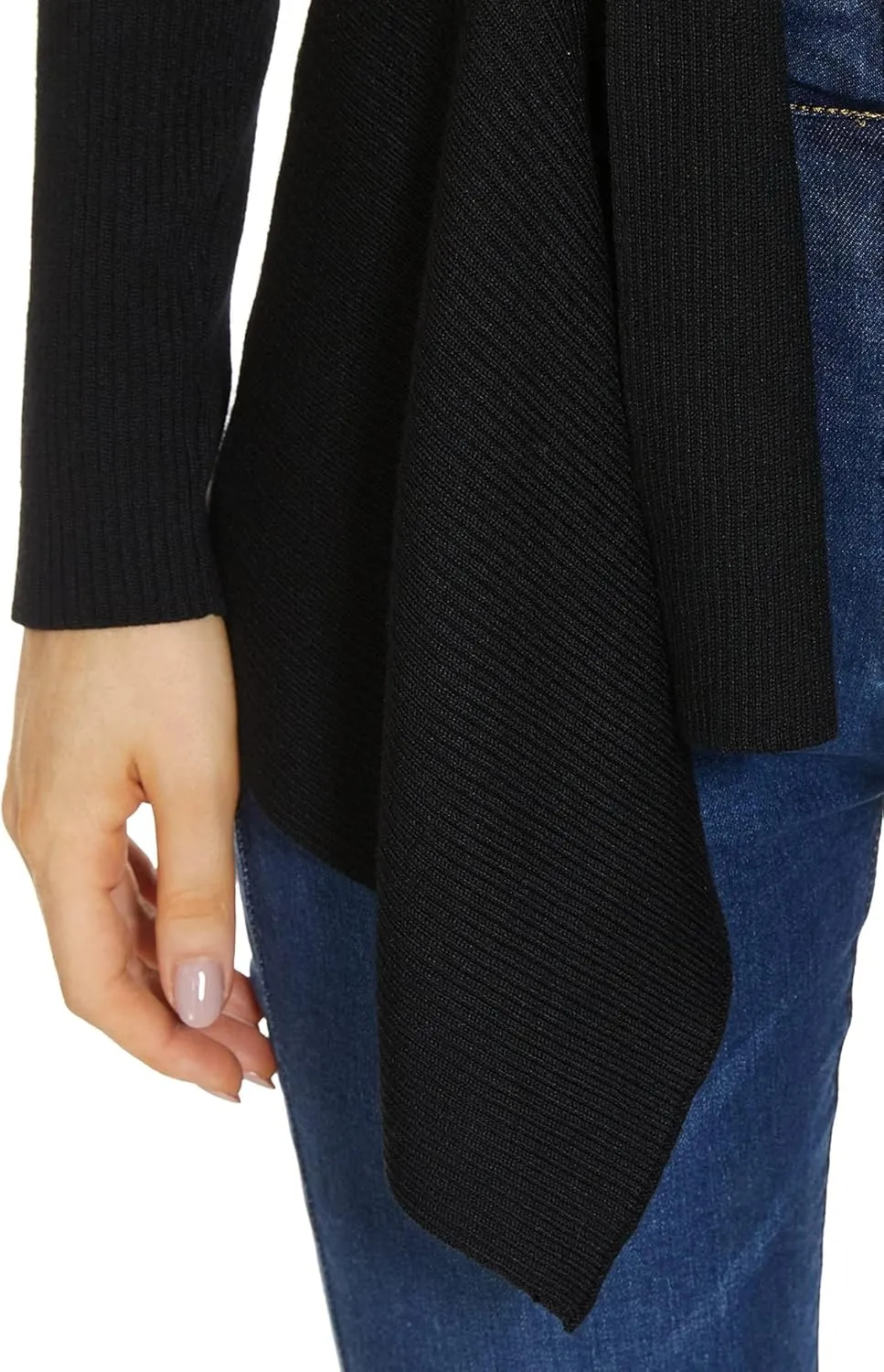 INKOFF Womens Draped Front Cardigan Sweaters Long Sleeve Waterfall Irregular Hem Cardigans Lighweight