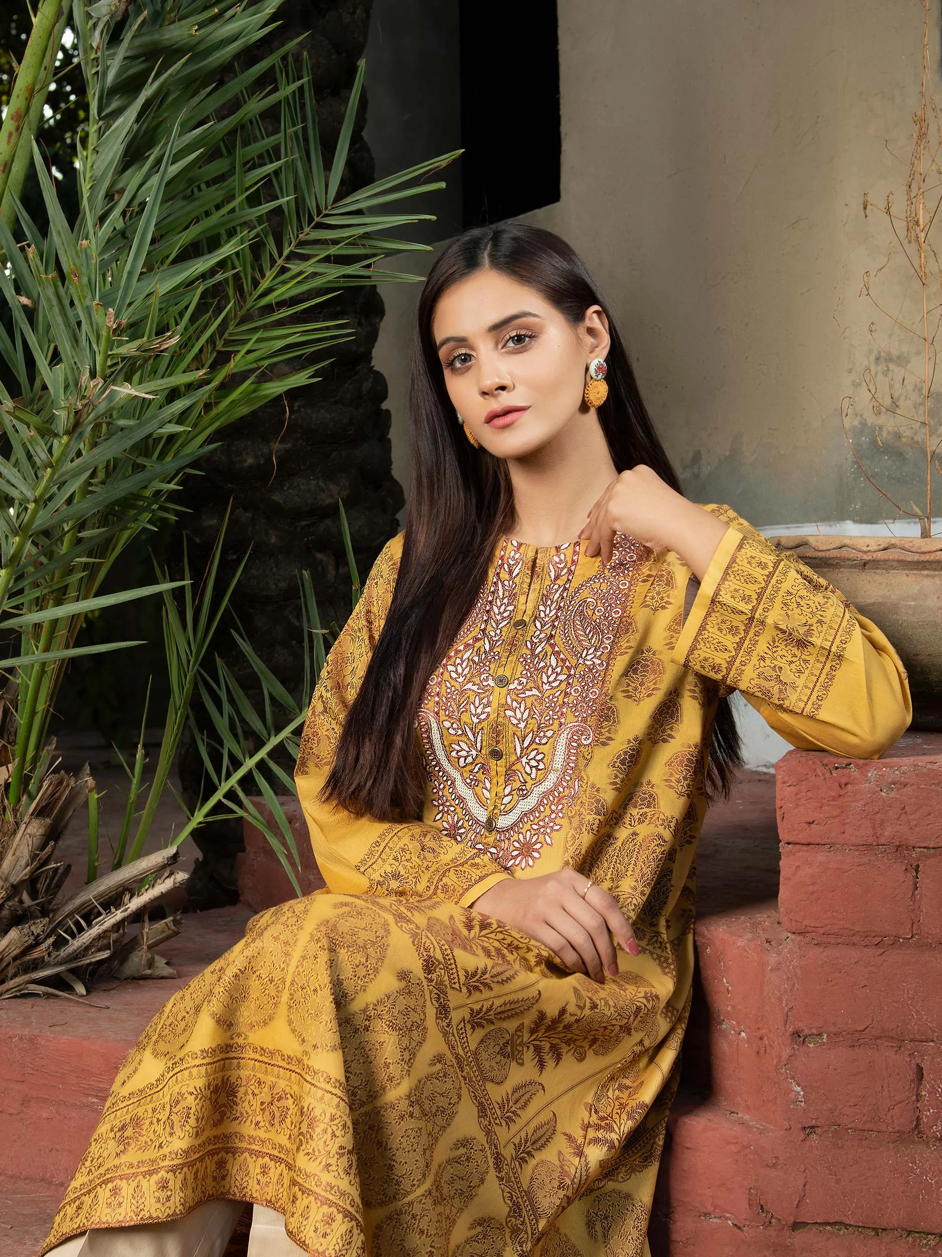 Jacquard Shirt-Embroidered (Unstitched)