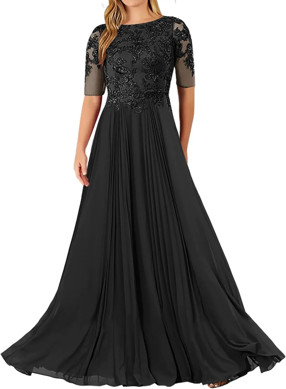 JAEDEN Mother of The Bride Dresses for Wedding - Lace Chiffon Evening Dresses for Women