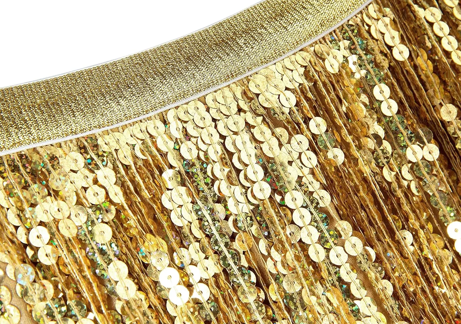 Lelike Sequin Skirt with Sparkly Fringe