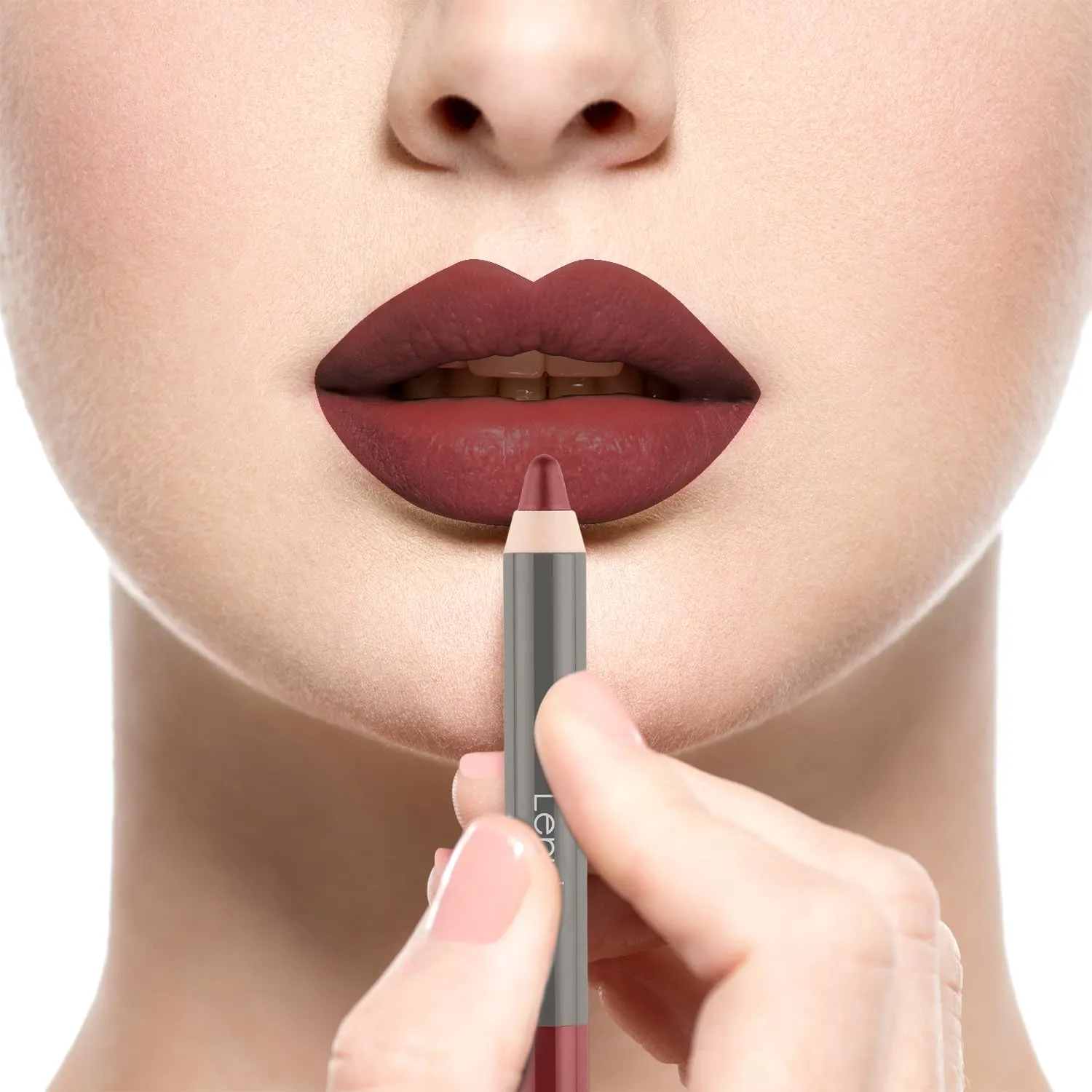 Lenphor Matt Show-Off 2 in 1 Crayon Lip Pencil, Lip Liner   Lipstick, Waterproof & Smudgeproof, Long Lasting, Matte Finish, Pointed Tip, Pencil Lipstick, Coral Memories, 2.8gm