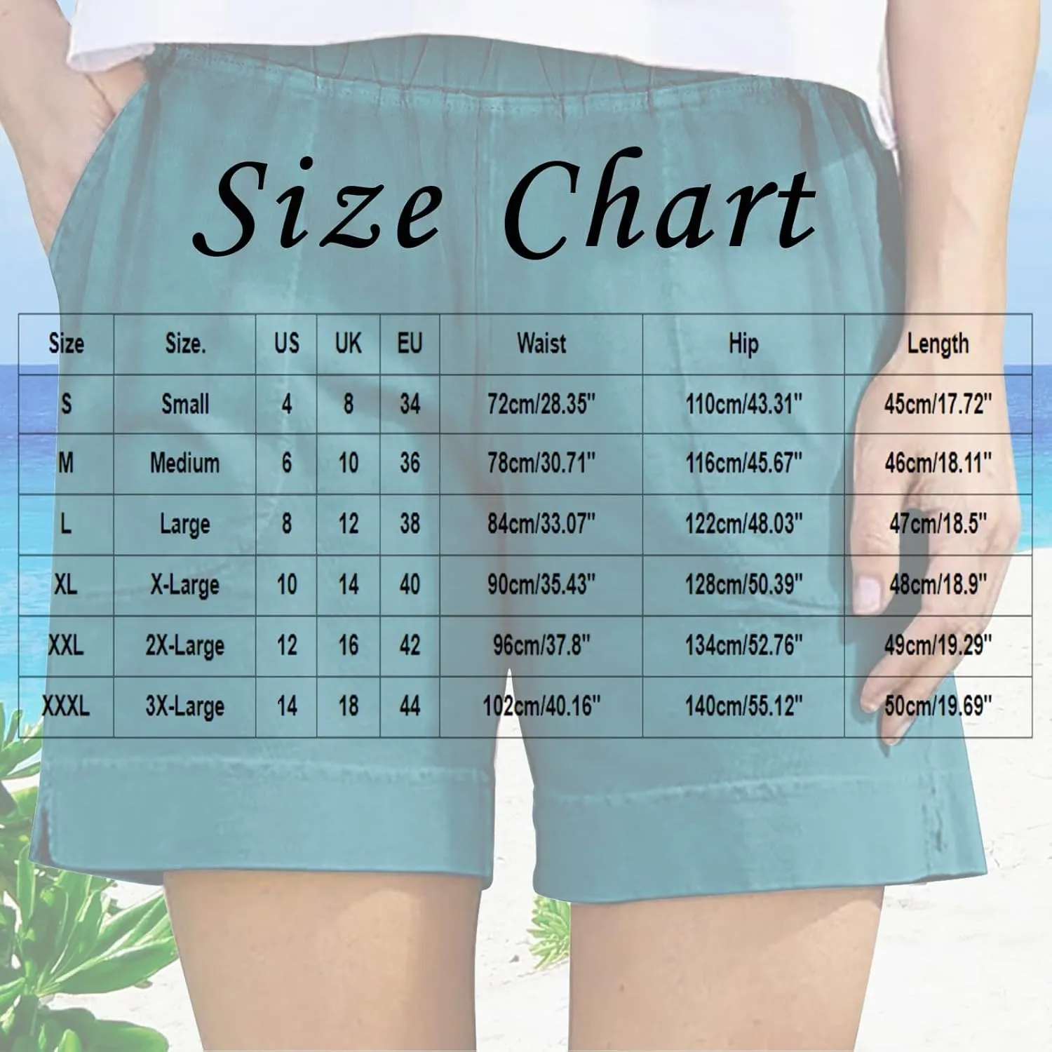 Linen Shorts for Women Summer Elastic High Waist Pant Beach Lounge Short Pants Vacation Outfits with Pockets