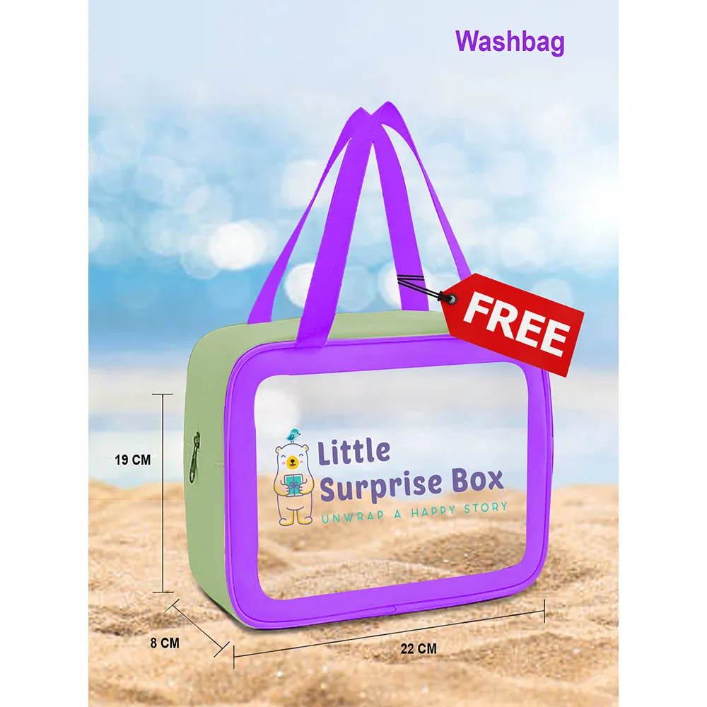 Little Surprise Box Peach & Green Small Floral Tutu Style Swimwear for Toddlers & Kids