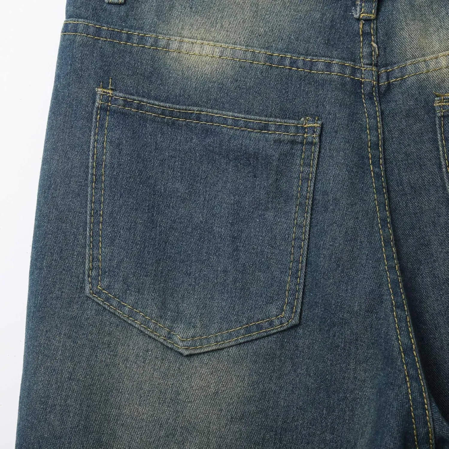 Men's Baggy Denim Jorts Y2K Grunge Loose Hip Hop Jean Shorts Summer Casual Mid Jeans Streetwear with Pockets