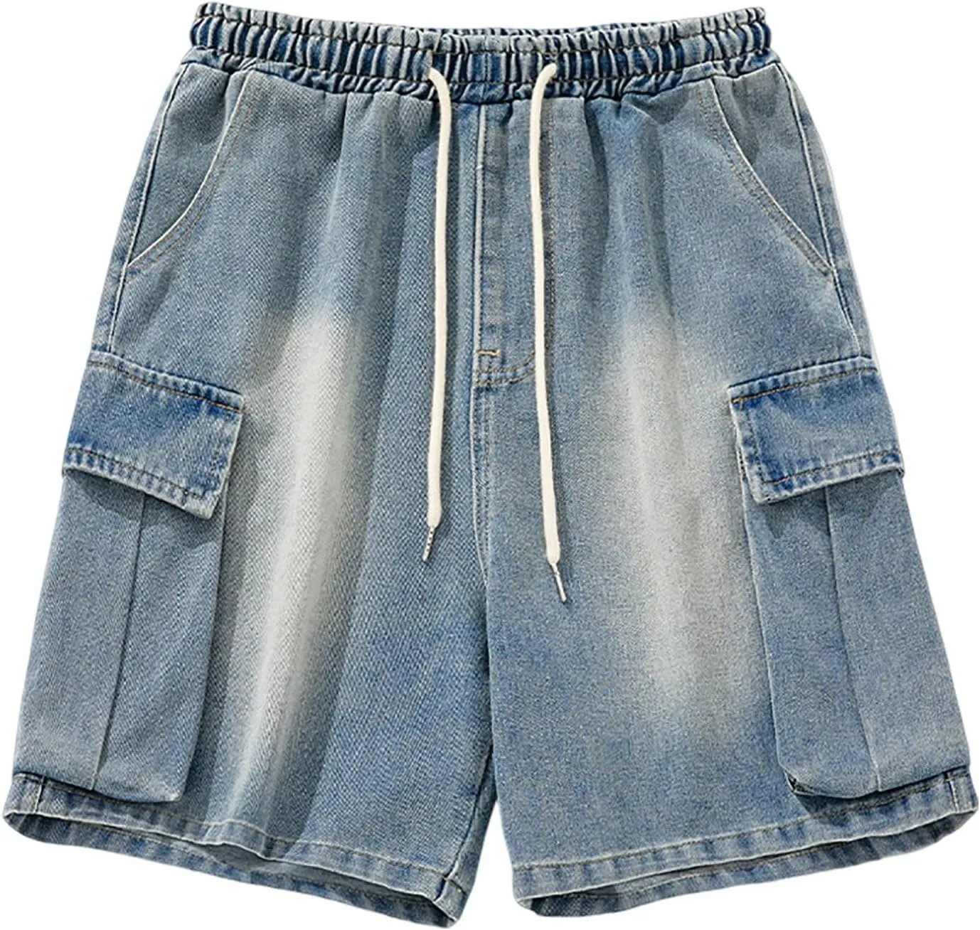 Mens Baggy Denim Jorts Y2K Loose Hip Hop Jean Shorts Casual Summer Long Jeans Streetwear