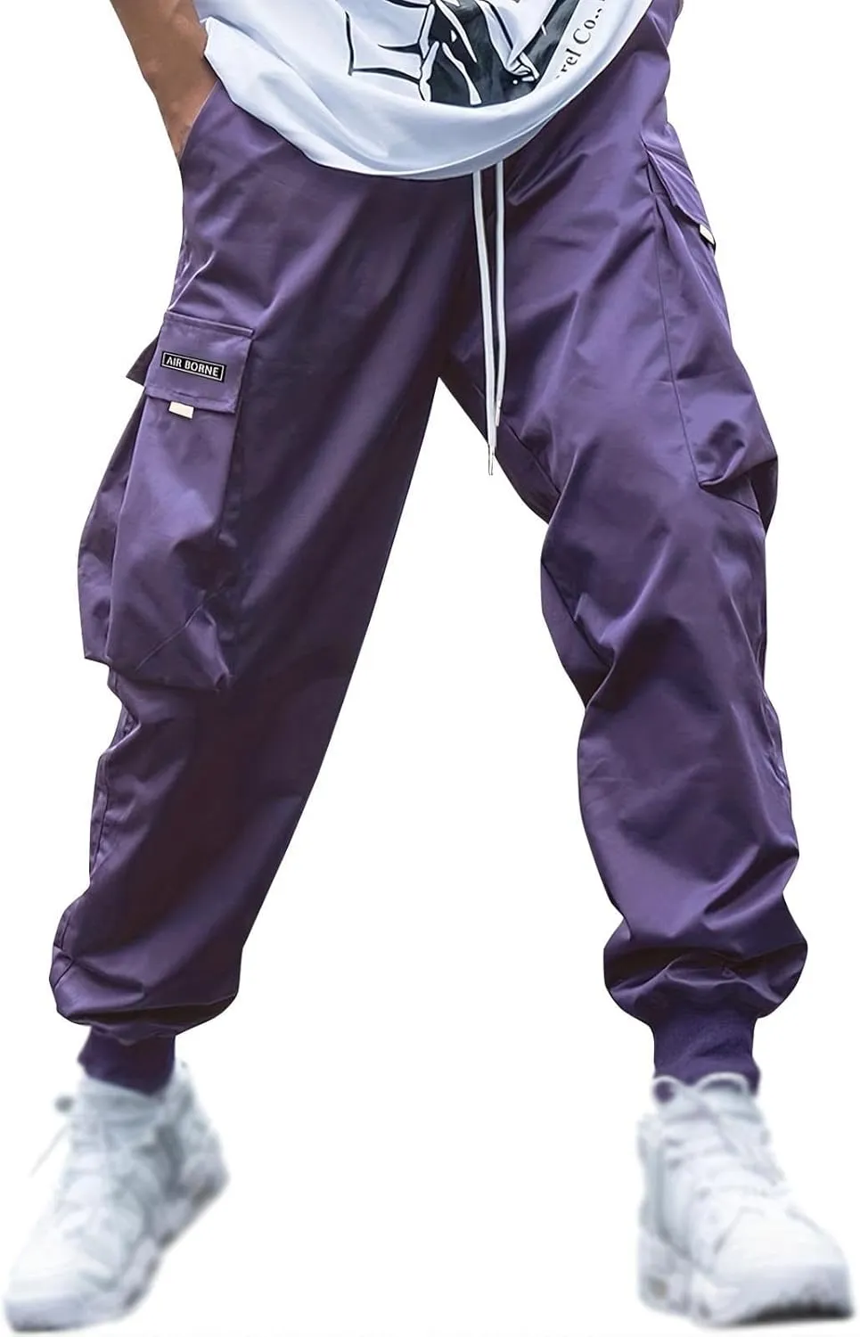 Men's Cargo Pants Solid Color Joggers Lounge Running Workout Gym Track Pants Summer Outdoor Hiking Trousers