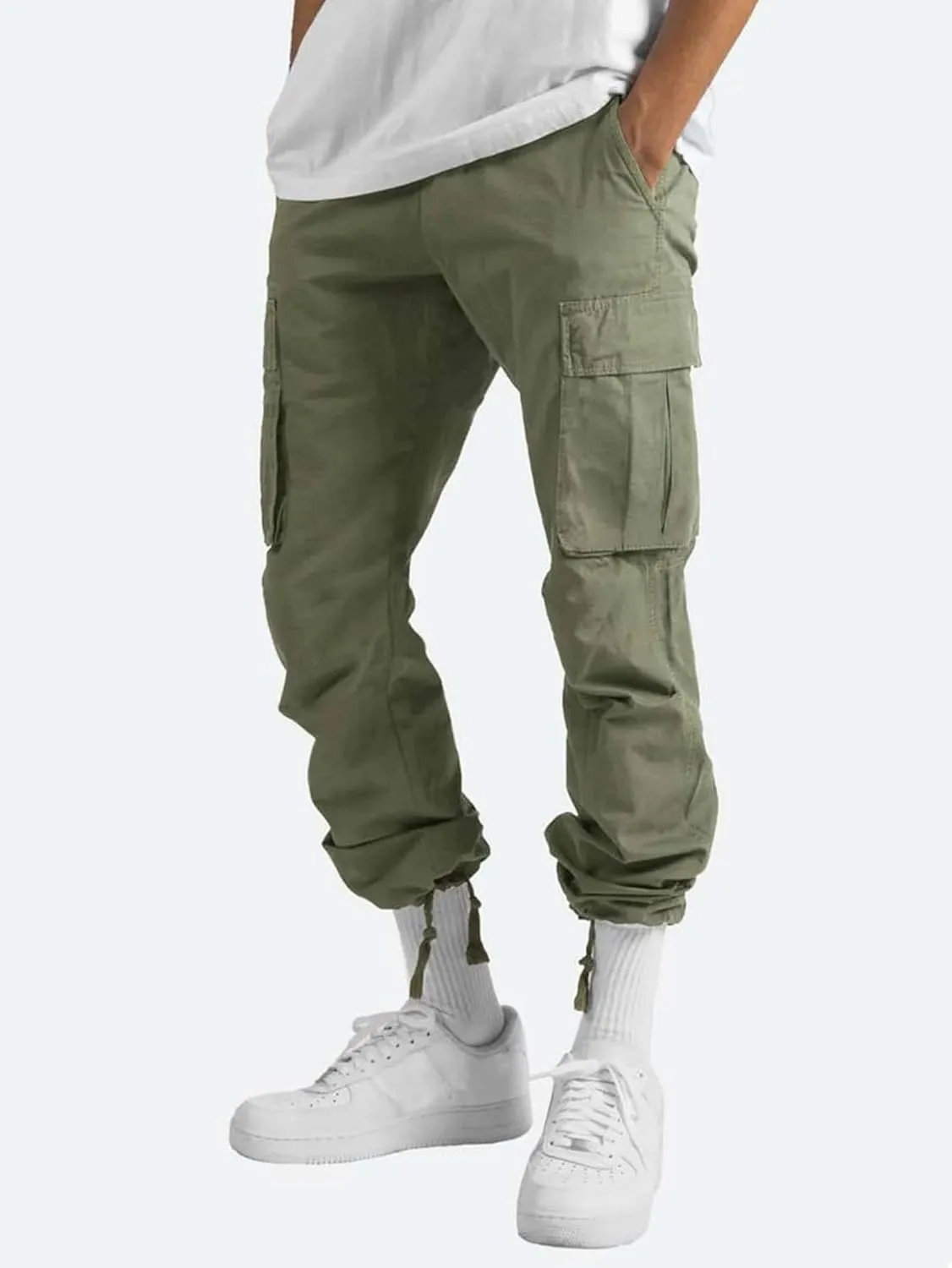 Mens Cargo Pants Straight Casual Trendy Loose Slim Fit Joggers Sweatpants Outdoor Lightweight Athletic Walking Trouser