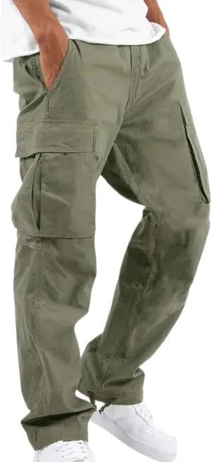 Mens Cargo Pants Straight Casual Trendy Loose Slim Fit Joggers Sweatpants Outdoor Lightweight Athletic Walking Trouser
