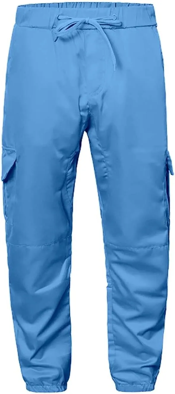 Mens Cargo Sweatpants Slim Fit with Pockets Workout Gym Lightweight Sweat Pants Elastic Waist Sweat Pants Trouser