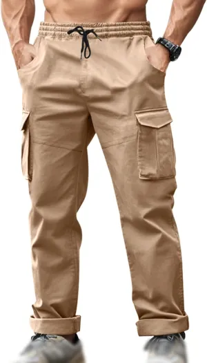 Men's Casual Cargo Pants Tactical Military Pants Quick Dry Workout Sweatpants Outdoor Joggers with Multi Pockets