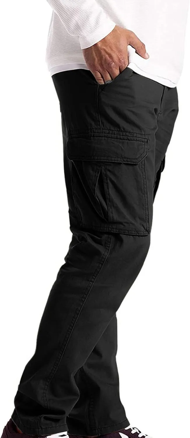 Mens Casual Cargo Pants Thin Lightweight Sweatpants Pleated Drawstring Pant Slim Fit Joggers Trousers Multi Pockets
