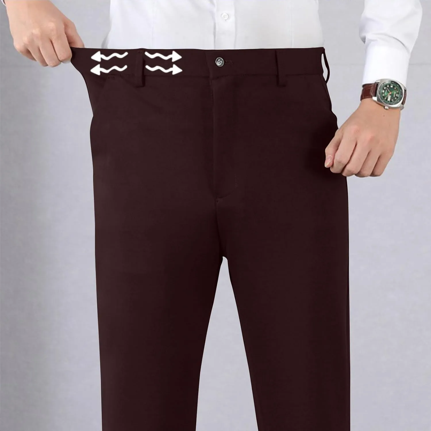 Mens Dress Suit Pants Formal Wrinkle Free Slim Fit Work Stretch Pants Straight Leg Premium Business Casual Slacks