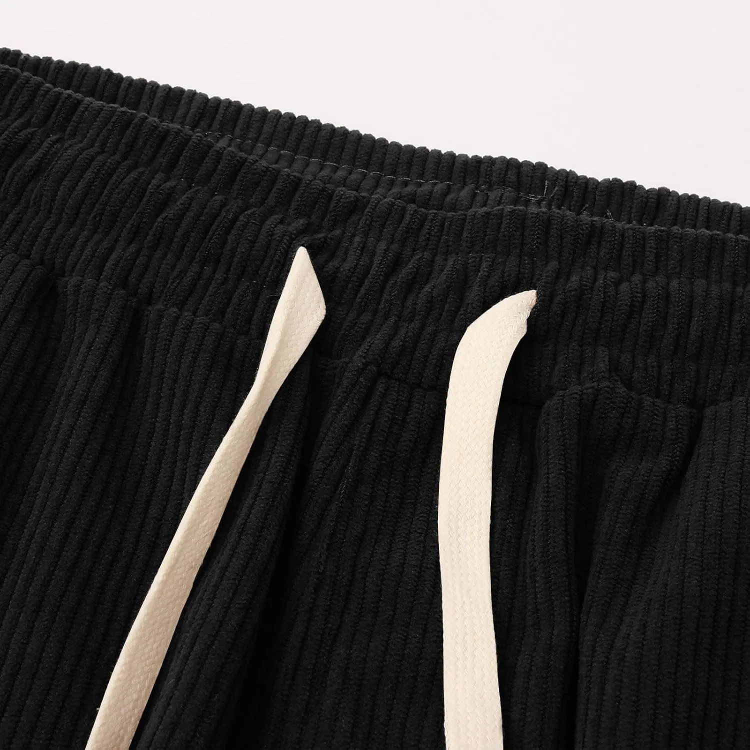 Men's Elastic Waist Casual Pants, Corduroy Baggy Quick Dry Lightweight Athletic Outdoor Hiking Sweatpants with Pockets