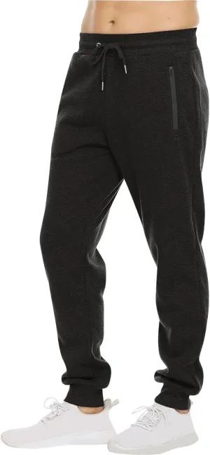 Mens Jogger Sweatpants Drawstring Lightweight Casual Slim Fit Pants Gym Athletic Workout Trousers with Zipper Pockets