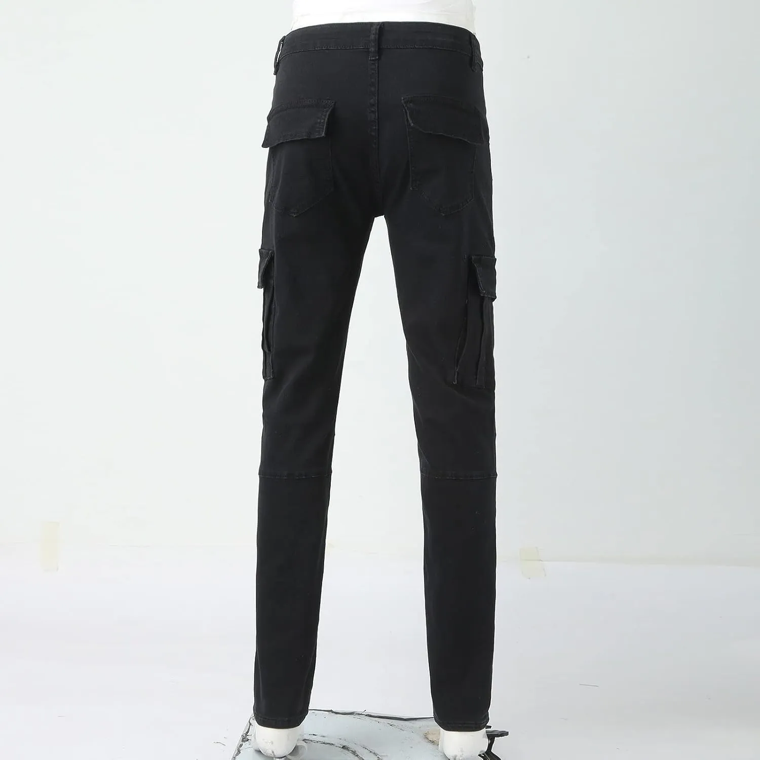 Mens Joggers Sweatpants Zipper Middle Waist Denim Long Pants Men's Active Athletic Casual Tricot Jogger Running Pants