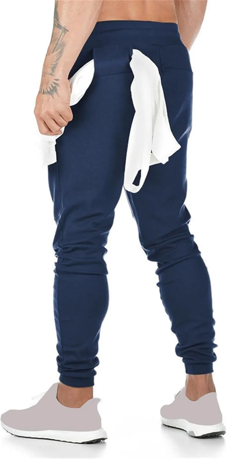 Mens Lightweight Athletic Pants Joggers Slim Fit Stretch Pant Workout Gym Sweatpants Casual Drawstring Trousers 2025