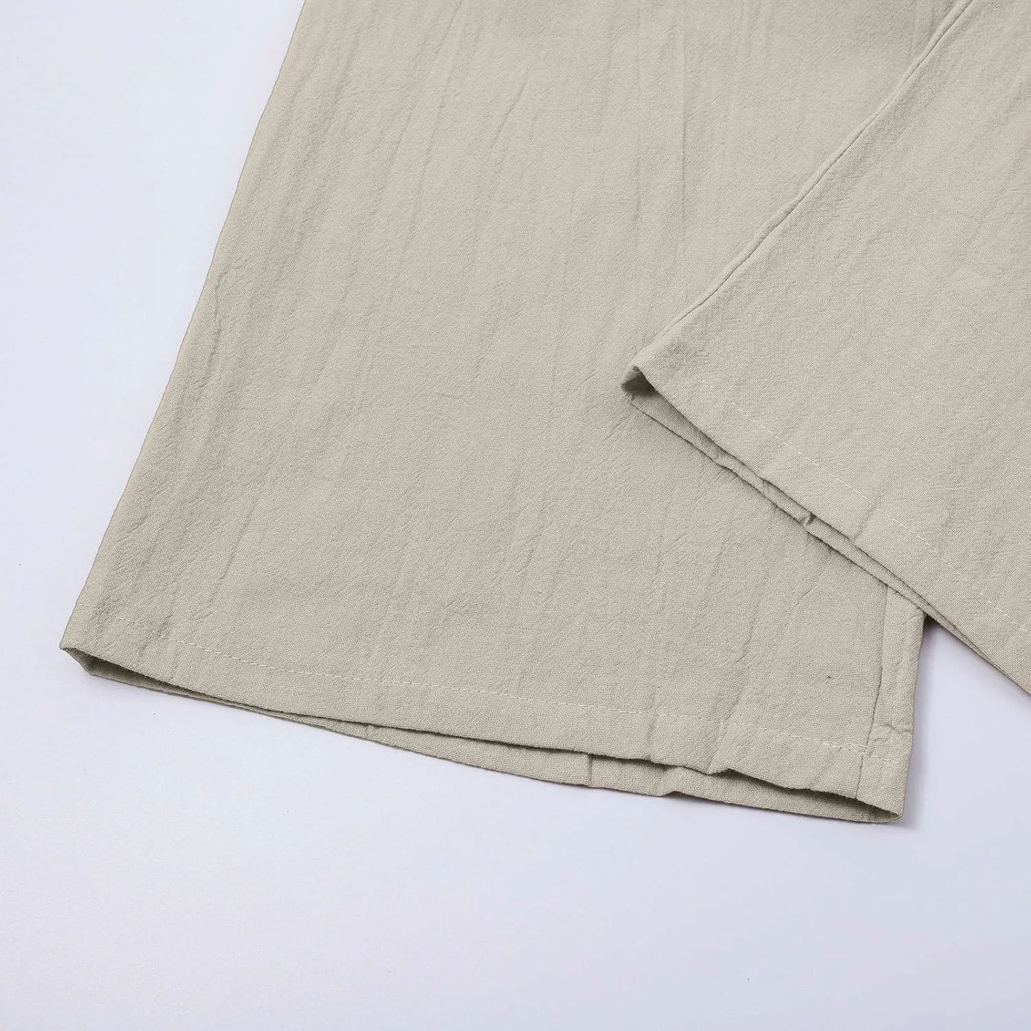 Mens Linen Beach Pants Big Tall Casual Elastic Waist Summer Beach Pants Lightweight Breathable Yoga Vacation Trouser