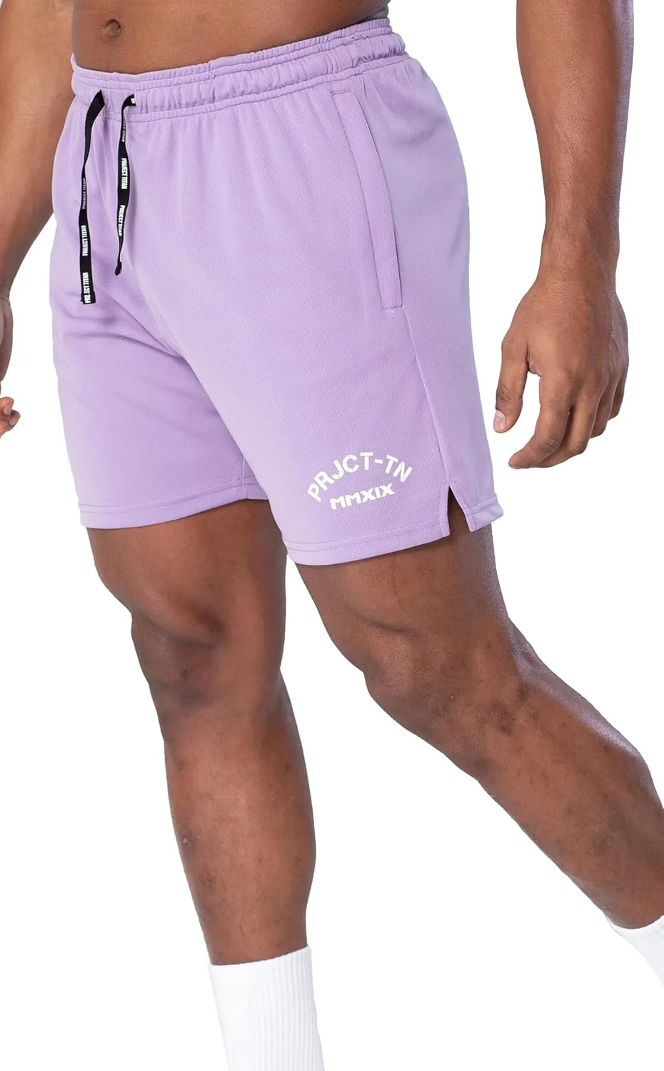 Men's MMXIX Mesh Gym Shorts with Zipper Pockets 6"