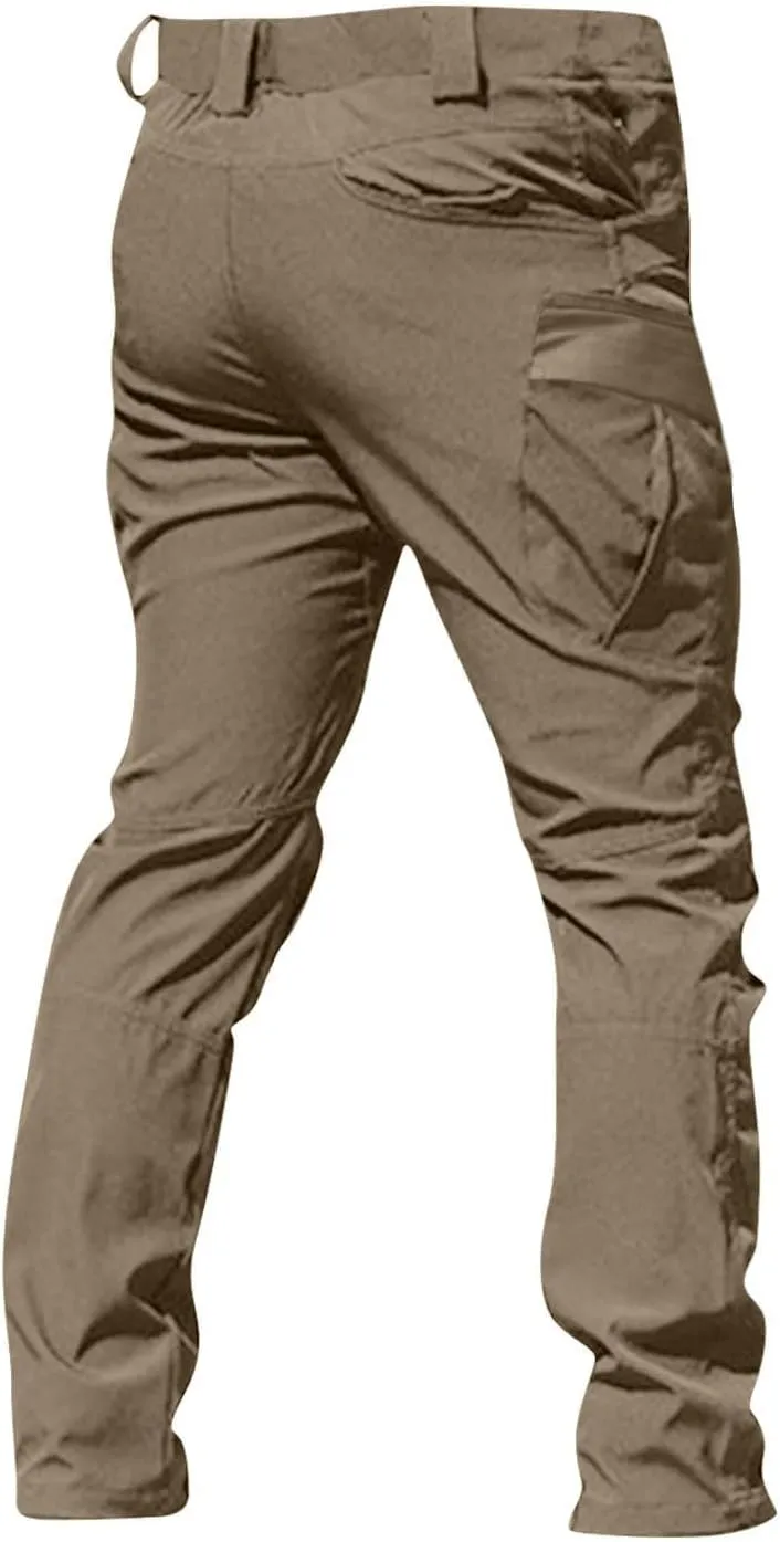 Mens Outdoor Hiking Pants Tactical Military Cargo Pants Slim Fit Waterproof Pant Quick Dry Sweatpants Multi Pockets