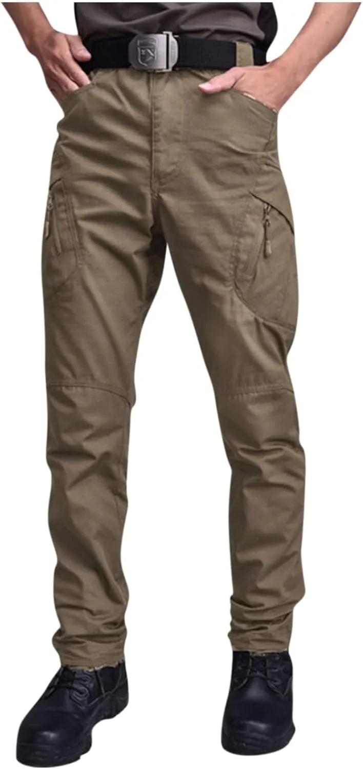 Mens Outdoor Hiking Pants Tactical Military Cargo Pants Slim Fit Waterproof Pant Quick Dry Sweatpants Multi Pockets