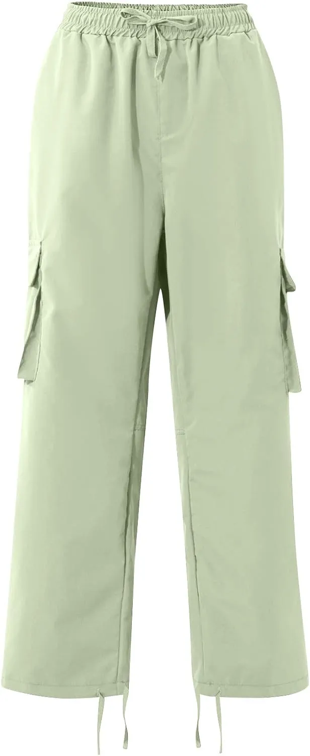 Mens Pants Cargo Baggy Elastic Waist Drawstring Pants Casual with Pockets Pants 2024 Fall Winter Joggers Trousers