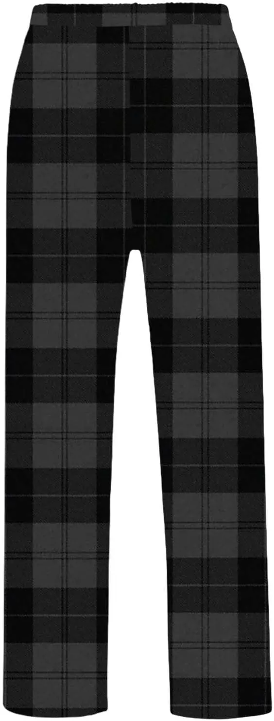 Mens Plaid Casual Pants 3D Printed Drawstring Elastic Waist Pajama Lounge Pants Big and Tall Checkered Trousers