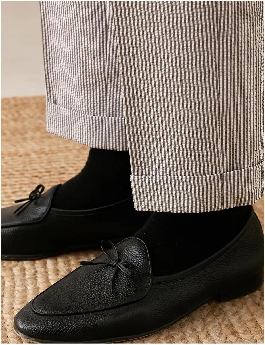 Men's Seersucker Gurkha Suit Pant Dress Casual Summer Lightweight Trousers Beach