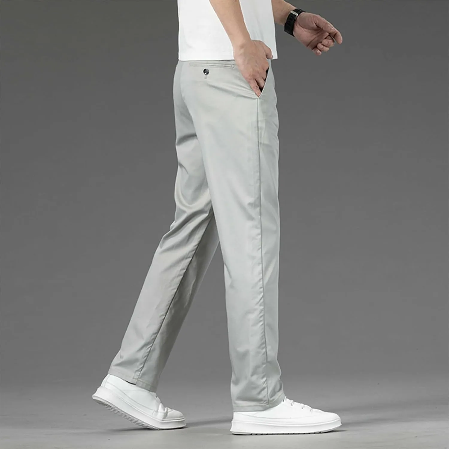 Mens Stretch Dress Pants Business Casual Formal Suit Work Pants Regular Fit Wrinkle Free Slim Fit Tapered Trousers