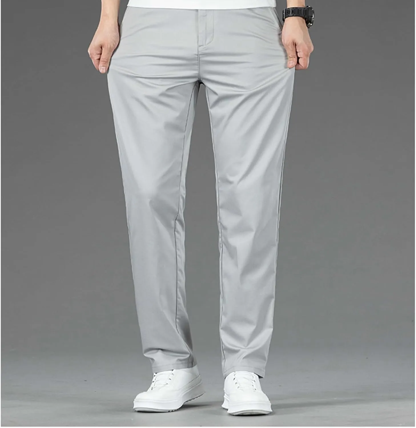 Mens Stretch Dress Pants Business Casual Formal Suit Work Pants Regular Fit Wrinkle Free Slim Fit Tapered Trousers