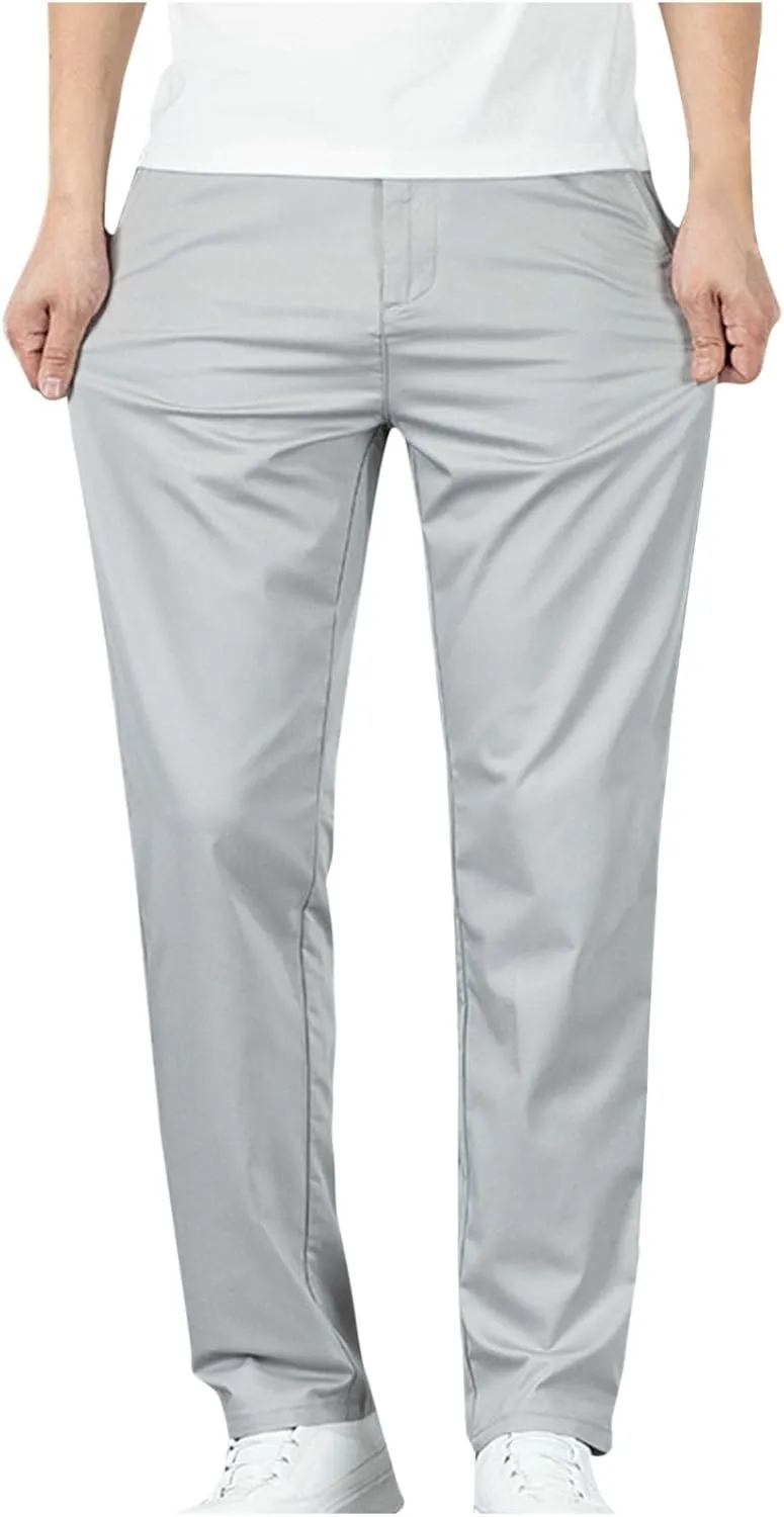Mens Stretch Dress Pants Business Casual Formal Suit Work Pants Regular Fit Wrinkle Free Slim Fit Tapered Trousers