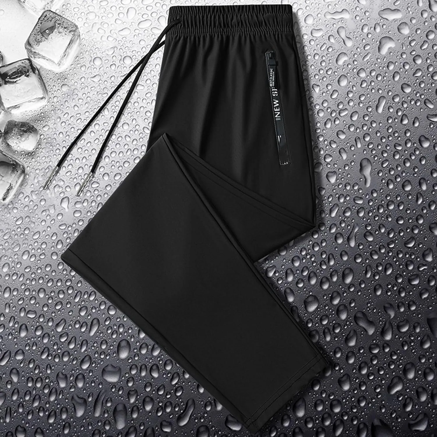 Mens Sweatpants Slim Fit Drawstring Stretch Straight Leg Joggers Pants for Athletic Workout Running Casual Hiking Gym