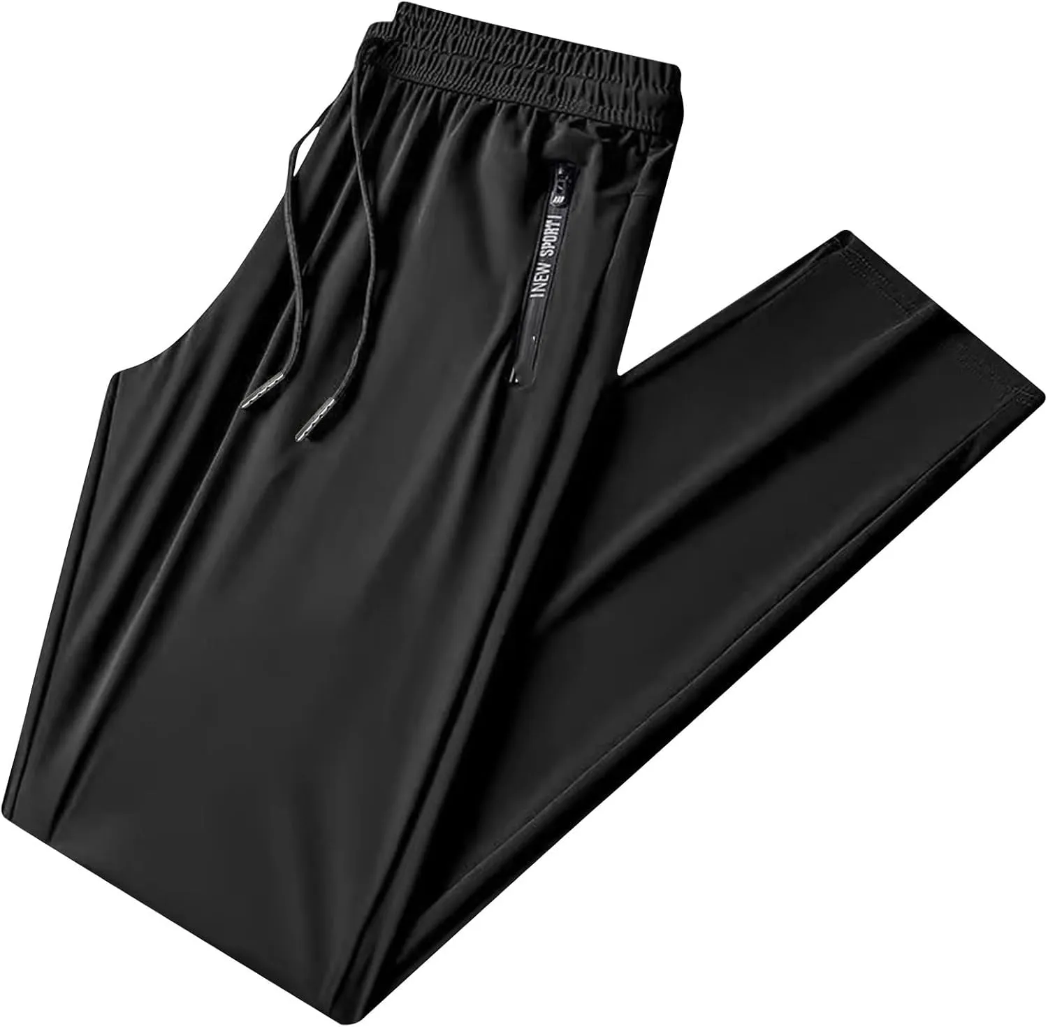 Mens Sweatpants Slim Fit Drawstring Stretch Straight Leg Joggers Pants for Athletic Workout Running Casual Hiking Gym