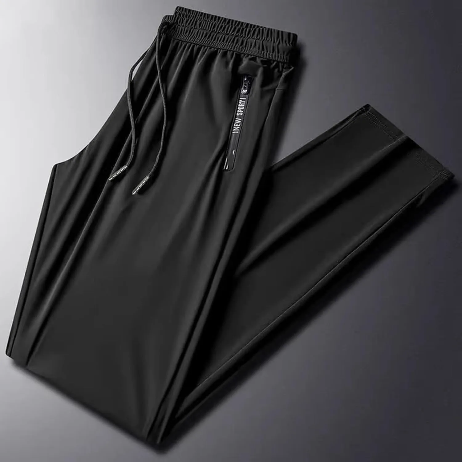 Mens Sweatpants Slim Fit Drawstring Stretch Straight Leg Joggers Pants for Athletic Workout Running Casual Hiking Gym
