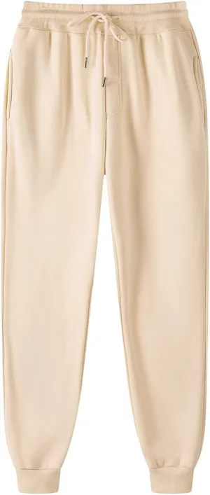 Men's Sweatpants with Pockets Drawstring Casual Fleece Joggers Loose Fit Open Bottom Athletic Cinch Bottoms for Men