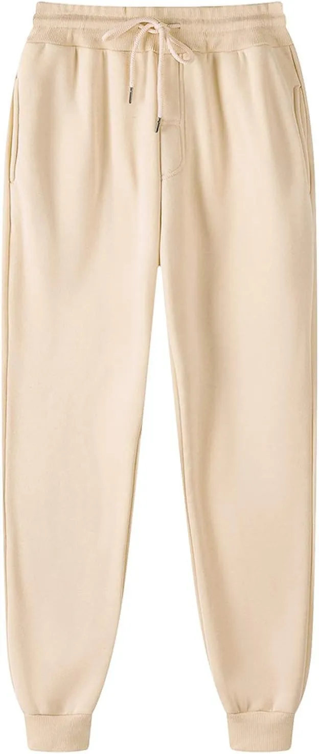 Men's Sweatpants with Pockets Drawstring Casual Fleece Joggers Loose Fit Open Bottom Athletic Cinch Bottoms for Men