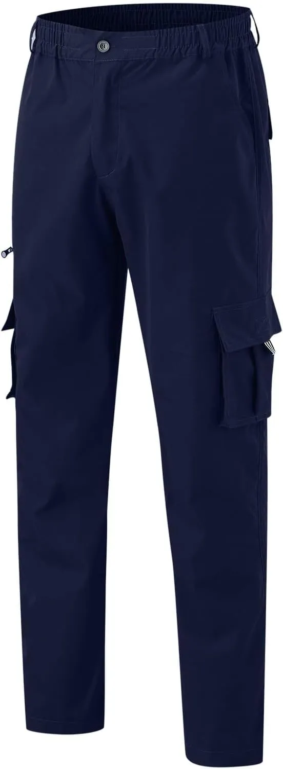 Mens Zip Joggers Pants Mens Fashion Casual Loose Cotton Plus Size Pocket Elastic Waist Pants Trousers Stretch