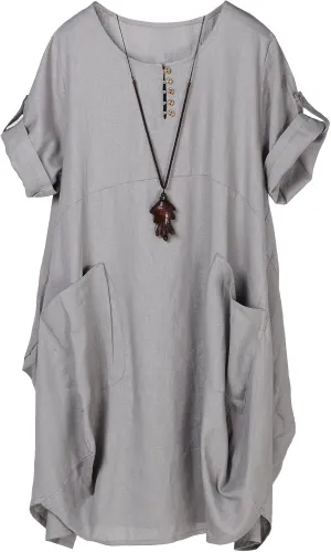 Minibee Women's Ruffle Oversize Casual Midi Dresses with Pockets