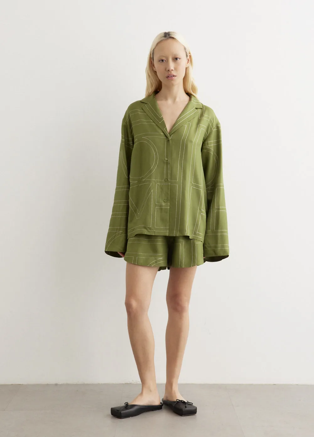 Monogram Silk Pj Shorts