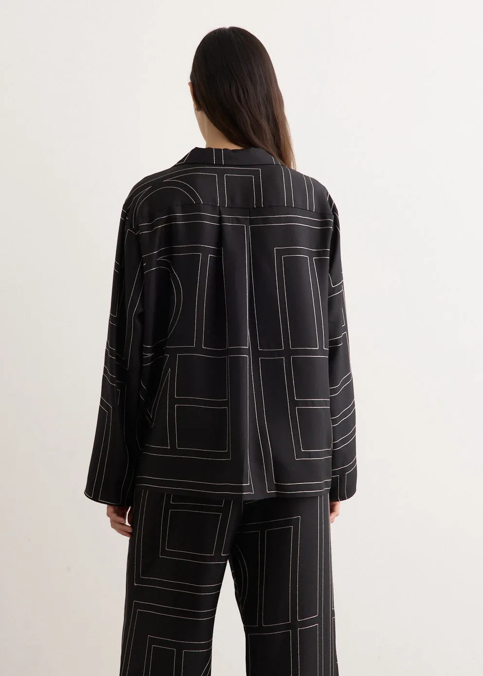 Monogram Silk Pj Top