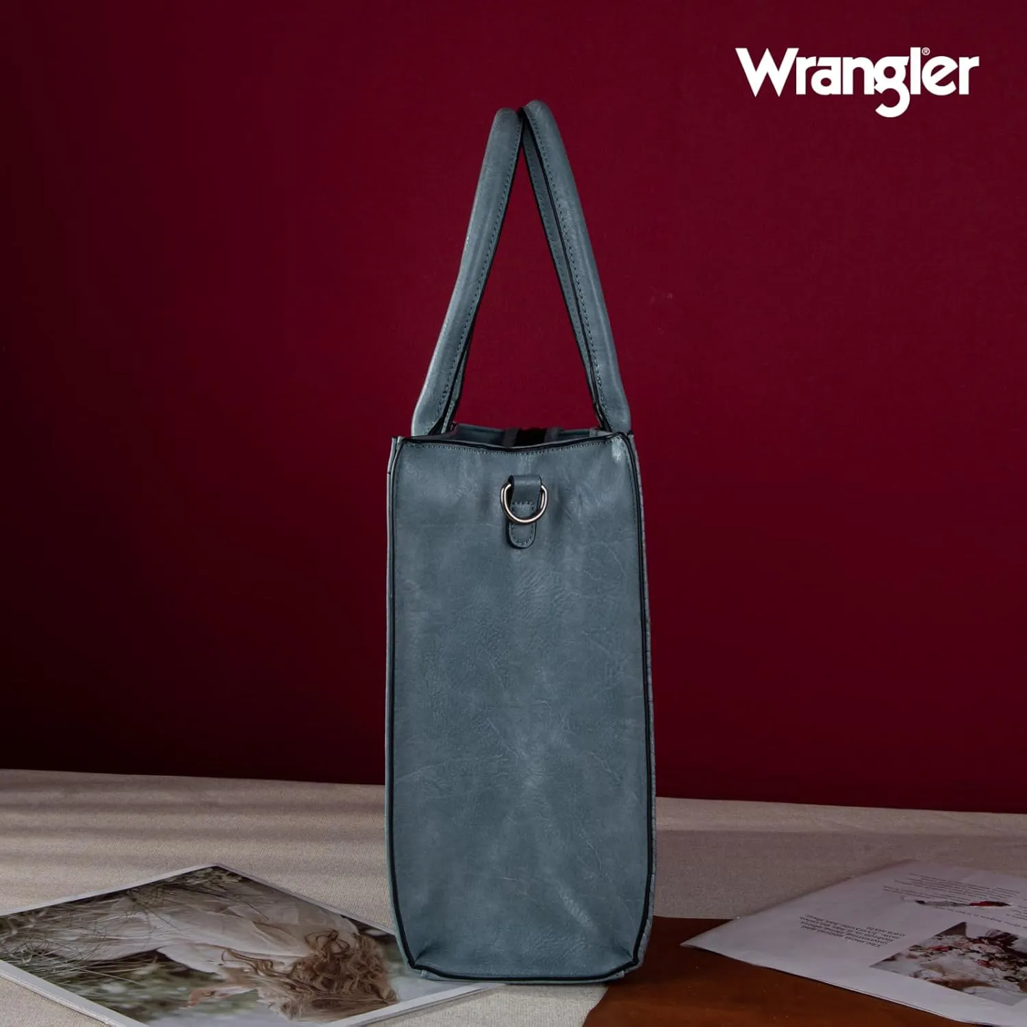 Montana West  Wrangler Purse for Women Large Work Tote Bags with Strap Vintage Top-Handle Handbags