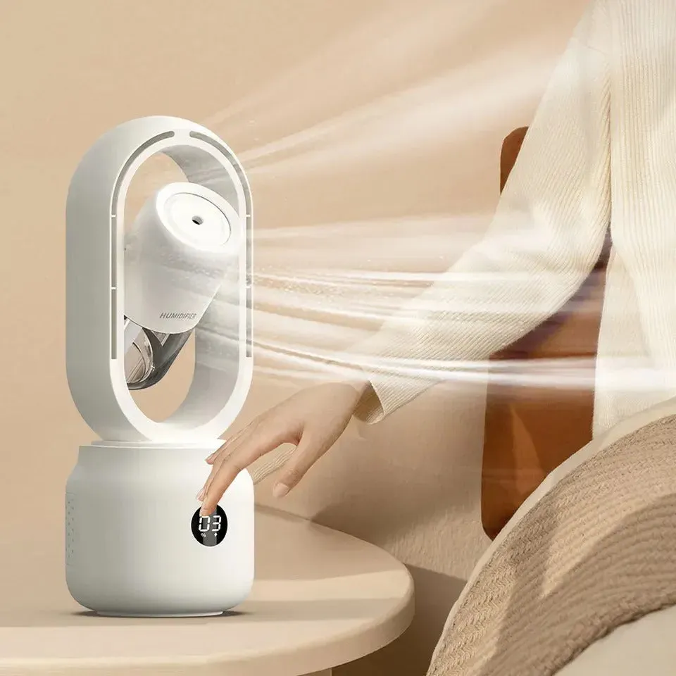 Multi-Functional Leafless Jet Fan Water Spray Vertical Summer Ultrasonic Cooling Humidifier Fan | HX87
